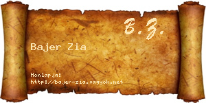 Bajer Zia névjegykártya